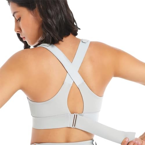 Luella Sports Bra for Women with Front Zip High Impact Longline Criss Cross Back Crop Top | Polyester Spandex Activewear for Gym, Yoga & Workout - Image 3