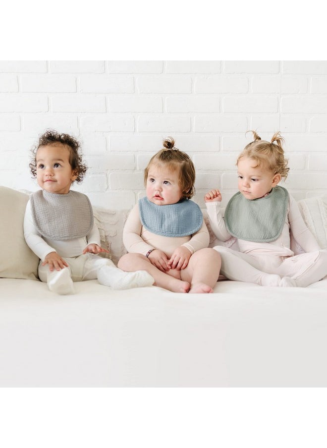 Konssy Muslin Baby Bibs 6 Pack Baby Bandana Drool Bibs Soft Cotton For Unisex Boys Girls Absorbent Solid Colors Drool Bibs Set For Teething And Drooling  - Image 3