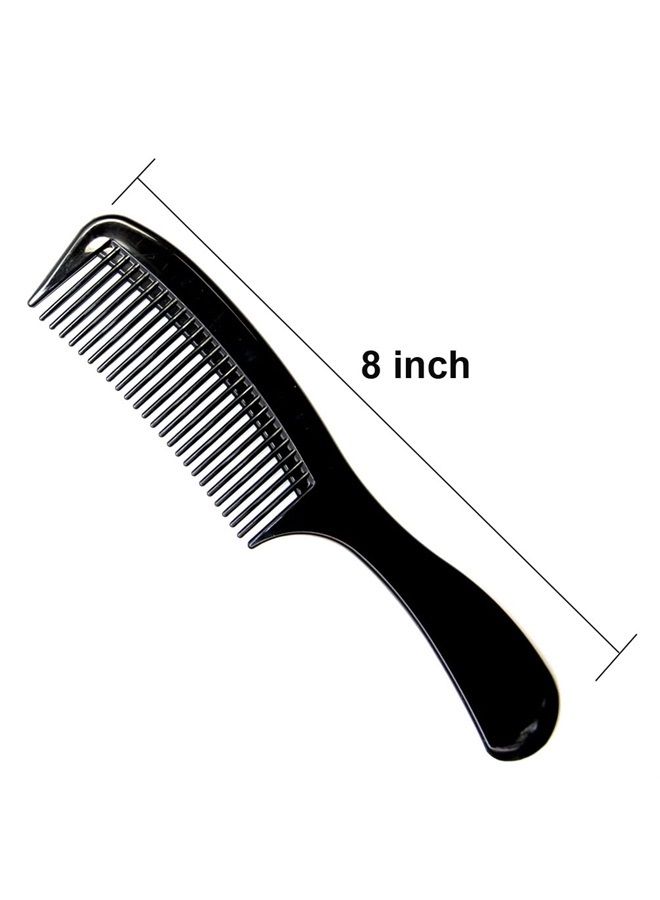 Luxxii (6 Pack) 8 inch Black Styling Essentials Round Handle Comb Pocket - Image 2