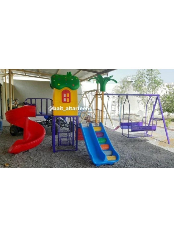 MYTS Slide & Swing Play House Garden Playset For Kids - Image 4