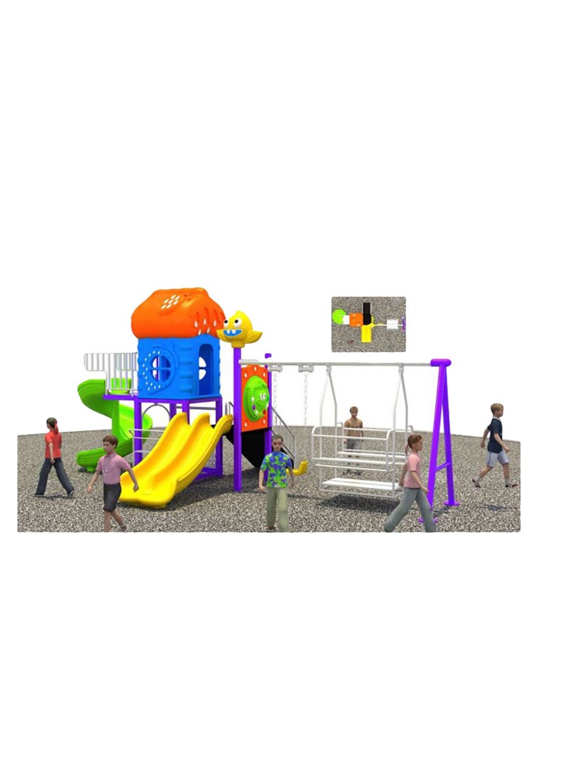 MYTS Slide & Swing Play House Garden Playset For Kids - Image 2