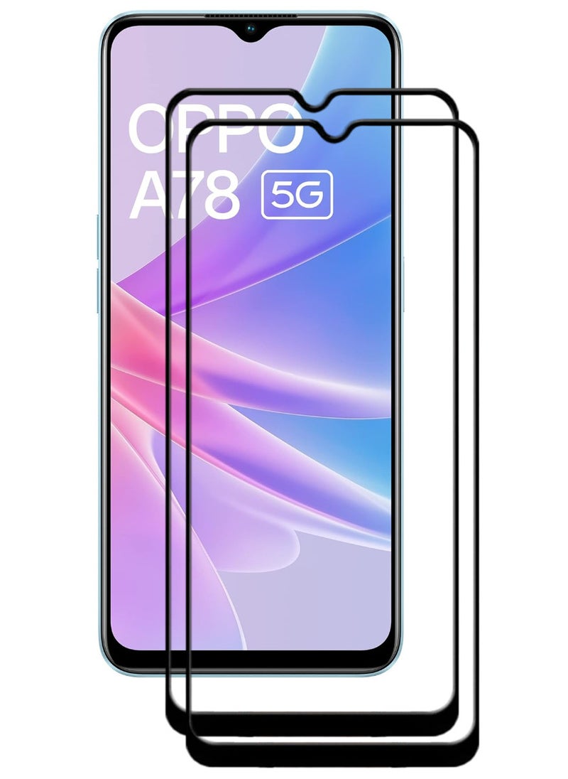 ACLIX 2 Pieces Antistatic ESD Dustproof Premium Quality High Definition Tempered Glass Screen Protector Designed For Oppo A78 - Image 1