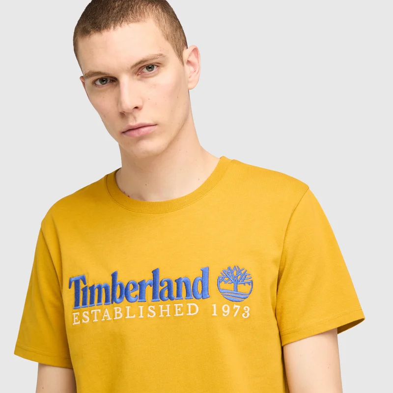Timberland Brown Men's Established 1973 Logo T-Shirt for Men | Best Price UAE