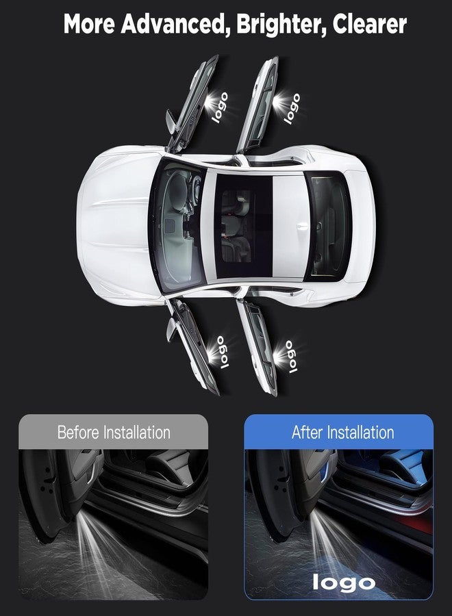 Blshwez Car Door Lights Logo Projector - 4K HD Puddle Lights for Cars, No Fade Welcome Lights, Compatible with A B C E M GL GLA GLC GLE Class Accessories (4 Pack) - Image 5