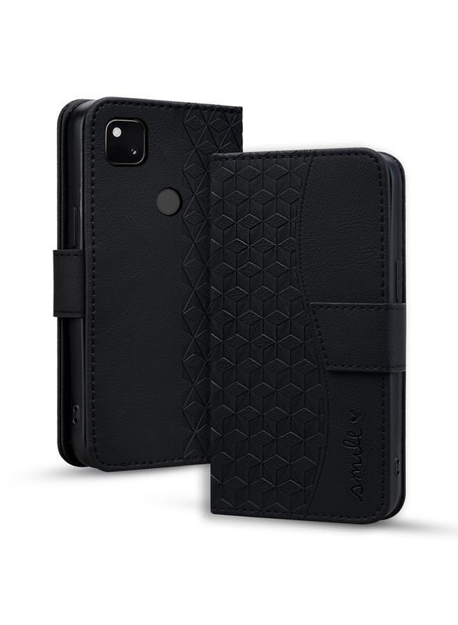 Zaboon Case For Google Pixel 4a 4G Business Diamond Buckle Leather Phone Case with Lanyard - Image 1