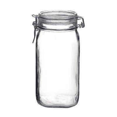Bormioli Rocco Fido Wide Mouth Squared Glass Jar with Airtight Gasket Clamp Lid for Canning and Food Storage, Clear Top, 50.75 oz. - Image 4