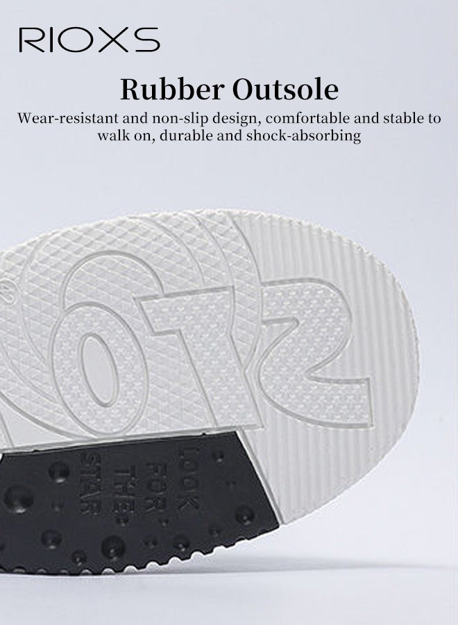 RIOXS Men's Athlesiure Shoes, Trendy Street Skate Shoes, Comfortable Versatile Sneakers For Men, Lace-Up Casual Athletic Shoes, Non-Slip Walking Shoes, Mens Thick-Soled Skateboarding Sneakers, Fashion Tennis Shoes Streetwear Sneakers, Classic Black Trainers Men's Footwear - Image 4