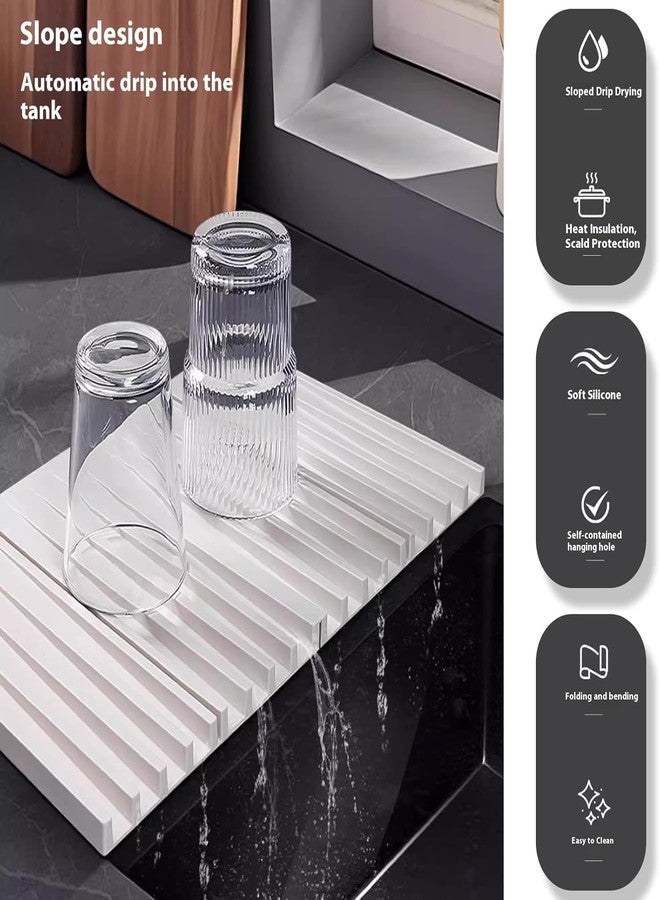 HEONAY Foldable Dish Drain Pad | Kitchen Draining Mat | Silicone Dish Drainer Rack | Multifunctional Dish Drying Accessory | for Kitchen Counter & Sink - Image 2