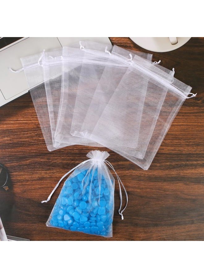 Teqooza Mini Organza Bag, 5 x 7 inch White Sheer Organza Jewelry Gift Bags, Party Favor Bags with Drawstring, Mesh Candy Bags for Wedding Halloween Christmas Party, 20 Pcs - Image 5