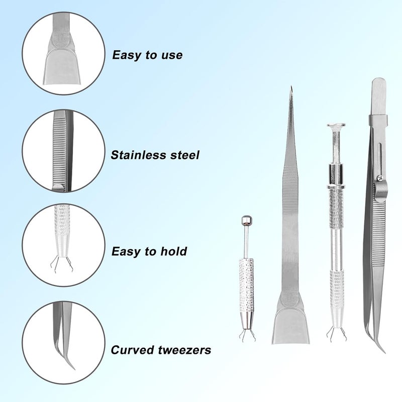 lasuroa 4pcs Sprinkles Tools for Cake Decorating, Including Claw Sprinkle Pen Piercing Pearl Grabber & Cake Tweezers with Shovel Head Spoon for Cupcake Cookie Baking Decoration Supplies - Image 3