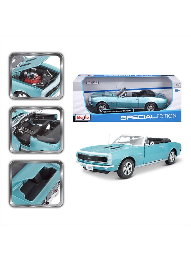 Maisto 1:18 Se (A)-1967 Met Turquoise Chevrolet Camaro Ss 396 Convertible Officially Licensed Scaled Replicas of Collectible Diecast Metal Models with Exquisite Interior & Exterior Detailing for All Ages  - Image 1