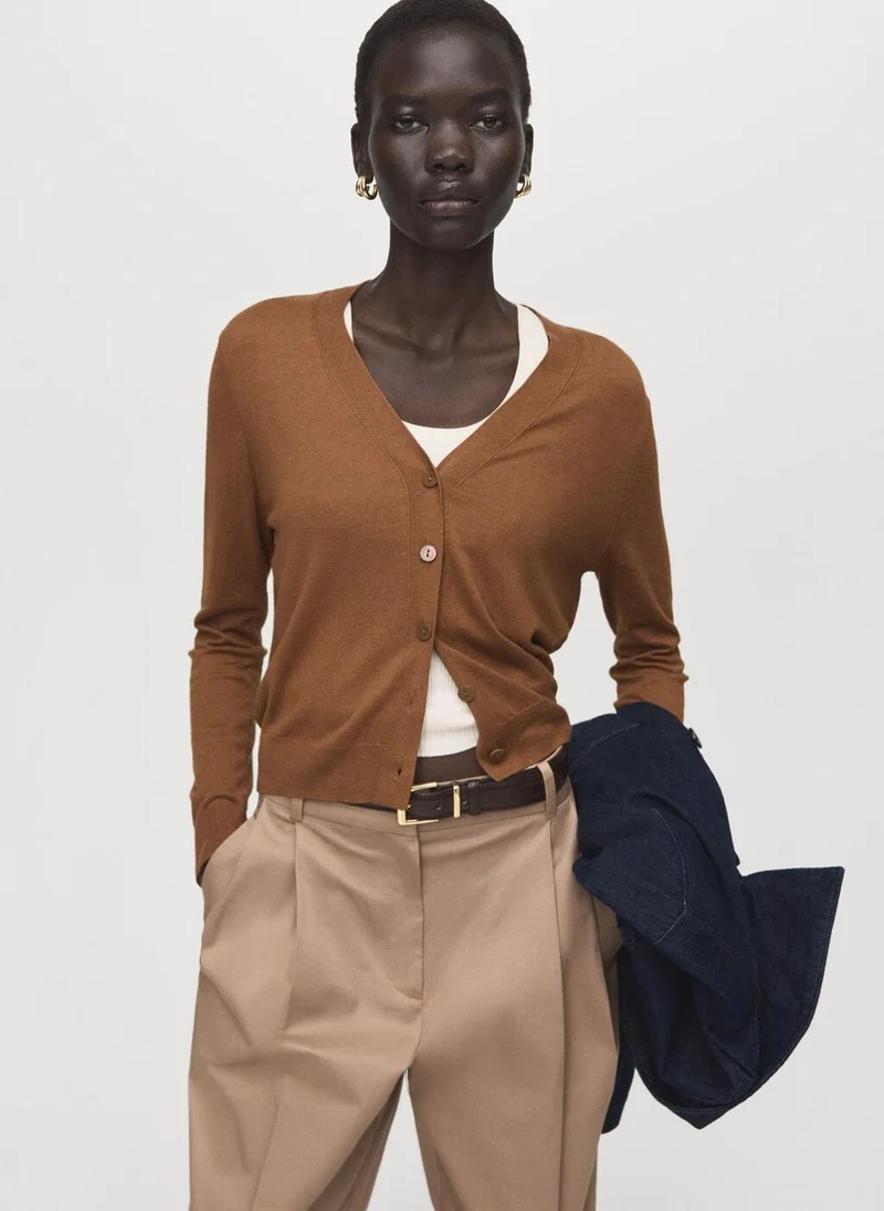 MANGO V-neck knitted cardigan