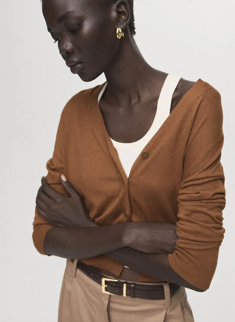 MANGO  V-neck knitted cardigan for Women | Best Price UAE