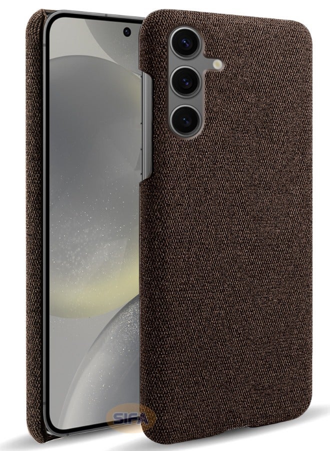 Samsung Galaxy S24 FE Cover, Soft Premium Felt Cloth Phone Case for Samsung S24 FE, Slim Comfortable Waterproof and Shockproof, Fully-Wrapped Plush Fabric Cover Compatible with Samsung Galaxy S24 FE 5G 6.7 inch, Brown - Image 1