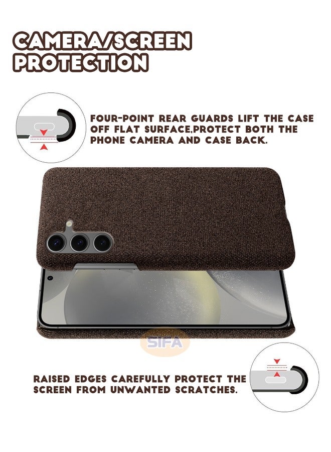 Samsung Galaxy S24 FE Cover, Soft Premium Felt Cloth Phone Case for Samsung S24 FE, Slim Comfortable Waterproof and Shockproof, Fully-Wrapped Plush Fabric Cover Compatible with Samsung Galaxy S24 FE 5G 6.7 inch, Brown - Image 5