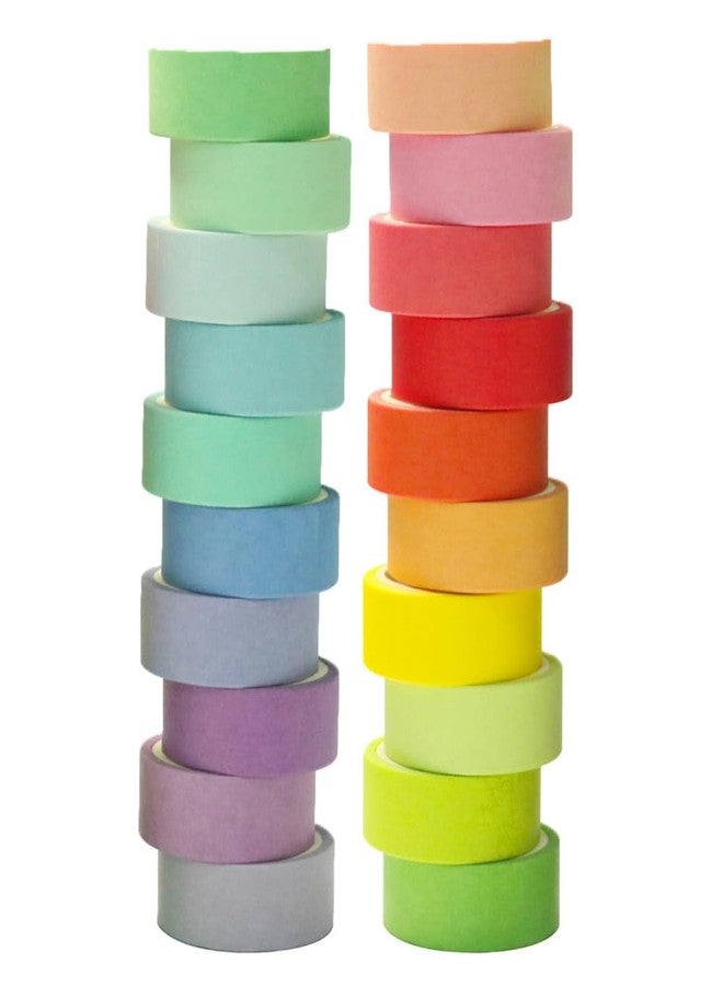 Maartla 20 Rolls Washi Tape Set, Rainbow Washi Tape Colorful Masking Tape 15mm Wide, Decorative Tape for Bullet Journal, Books, Planners, Scrapbooking, DIY Art Craft - Image 1
