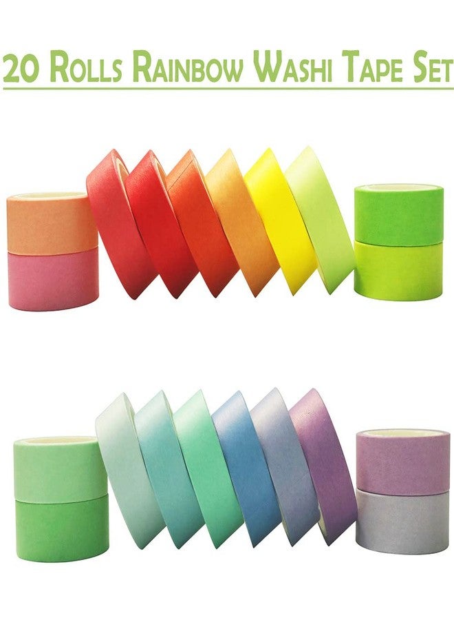 Maartla 20 Rolls Washi Tape Set, Rainbow Washi Tape Colorful Masking Tape 15mm Wide, Decorative Tape for Bullet Journal, Books, Planners, Scrapbooking, DIY Art Craft - Image 3