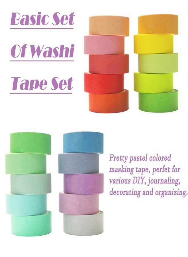 Maartla 20 Rolls Washi Tape Set, Rainbow Washi Tape Colorful Masking Tape 15mm Wide, Decorative Tape for Bullet Journal, Books, Planners, Scrapbooking, DIY Art Craft - Image 4
