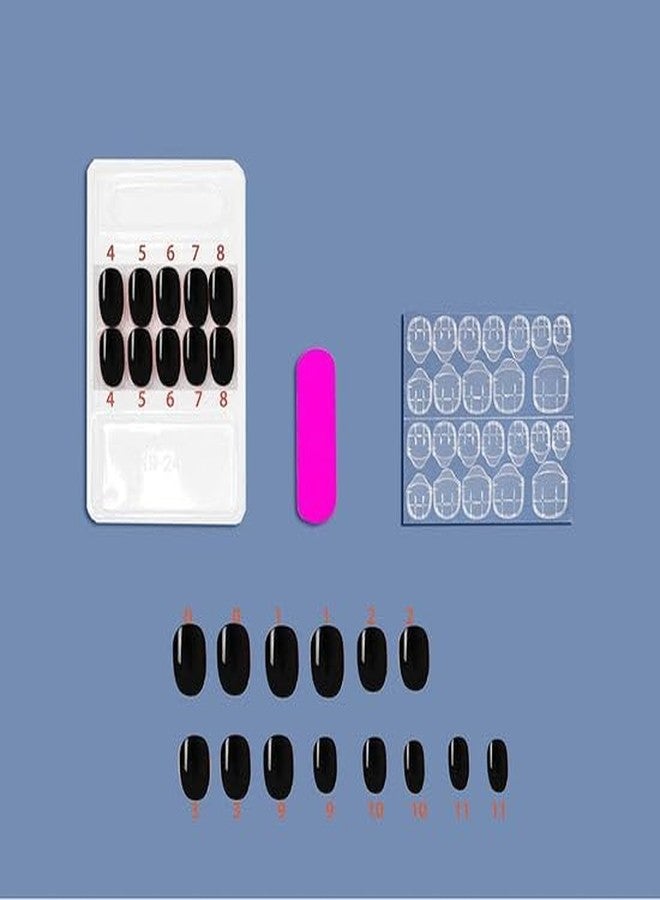 BANIRA Artifical Fake Nails With Buffer & Glue, Natural False Nails Delicate & Comfortable With Long Lasting And Waterproof For Women Chocolate Brown (Pack Of 24) - Image 2