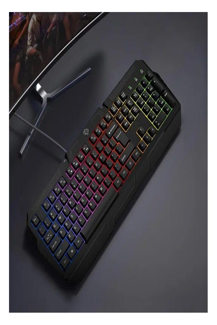 porodo 4 in 1 Gaming Kit with Keyboard / Head phone / Mouse and Mouse Pad / Windows and Linux Compatibility / 13 RGB Light Mode - Black - Image 4