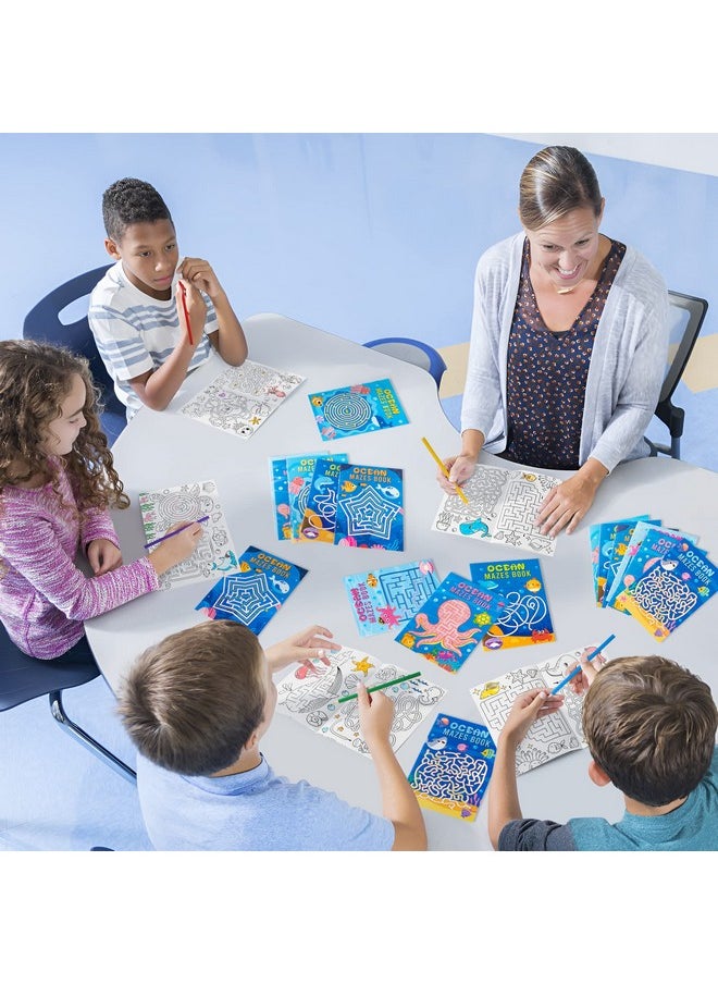 Haooryx - 24Pcs Ocean Mazes Books For Kids Cute Ocean Animals Children Maze Activity Book 12 Difficulty Levels Puzzle Games Classroom Problemsolving Diy Colorable Maze Books For Beginners Ages 512 - Image 1