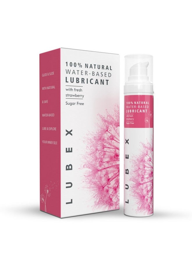 Lubex 100% Natural Long-Lasting Lubricant (Water-Based) with Organic Aloe Vera Lube for Her, Him & Couples - Natural Strawberry Flavour 50gm - Image 1