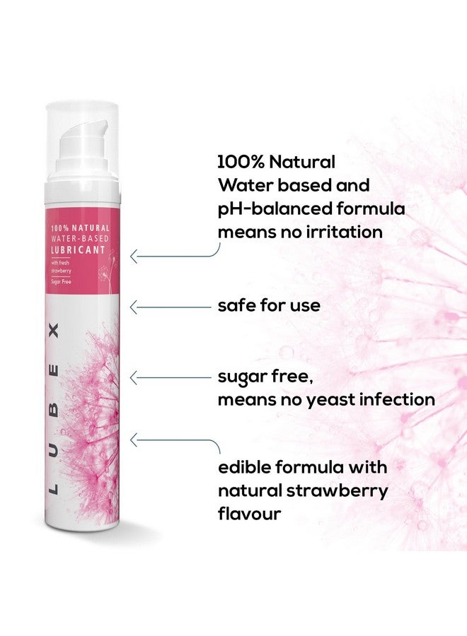 Lubex 100% Natural Long-Lasting Lubricant (Water-Based) with Organic Aloe Vera Lube for Her, Him & Couples - Natural Strawberry Flavour 50gm - Image 4
