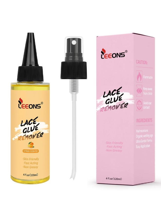 LEEONS 4OZ120ML Tape Lace Remover Fast ActingBond Release SprayResidue Removal Solution for Lace Wigs Extensions Hair Systems Tape Lace Glue Remover NO Harsh Solvents Harmful Fumes - Image 4