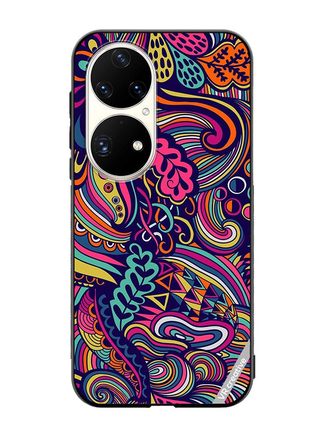 VR CREATIVE Protective Case Cover For Huawei P50 Pro Psychedelic Fabric Design Design Multicolour - Image 1