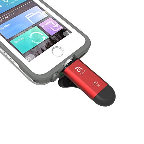 ADAM elements iKlips C MFi Certified Lightning + USB C Flash Drive for iPhone, iPad Pro, Mac, PC, Android - Touch ID/Face ID Secured (Black, 128GB) - Image 3