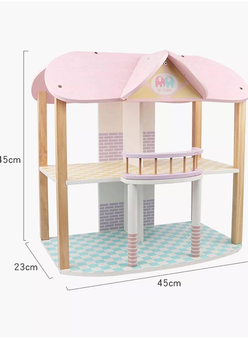 Factory Price Factory Price Ava Wooden Realistic Doll House Pink  - Image 4