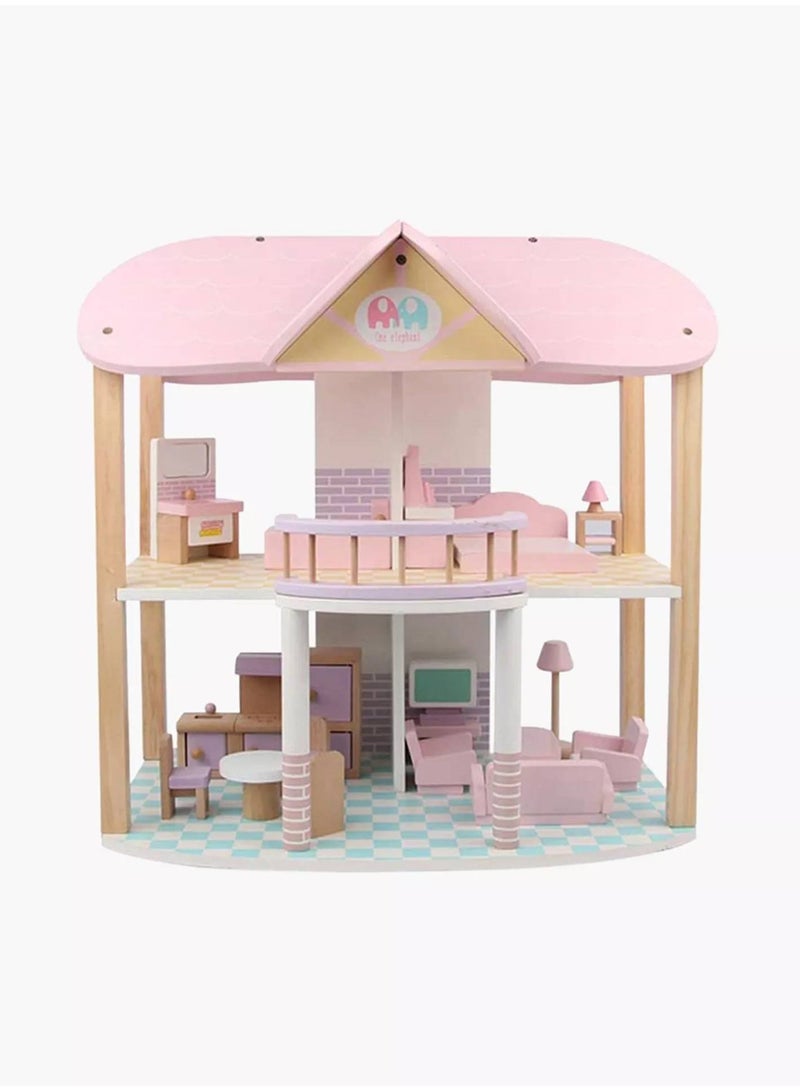 Factory Price Factory Price Ava Wooden Realistic Doll House Pink  - Image 1