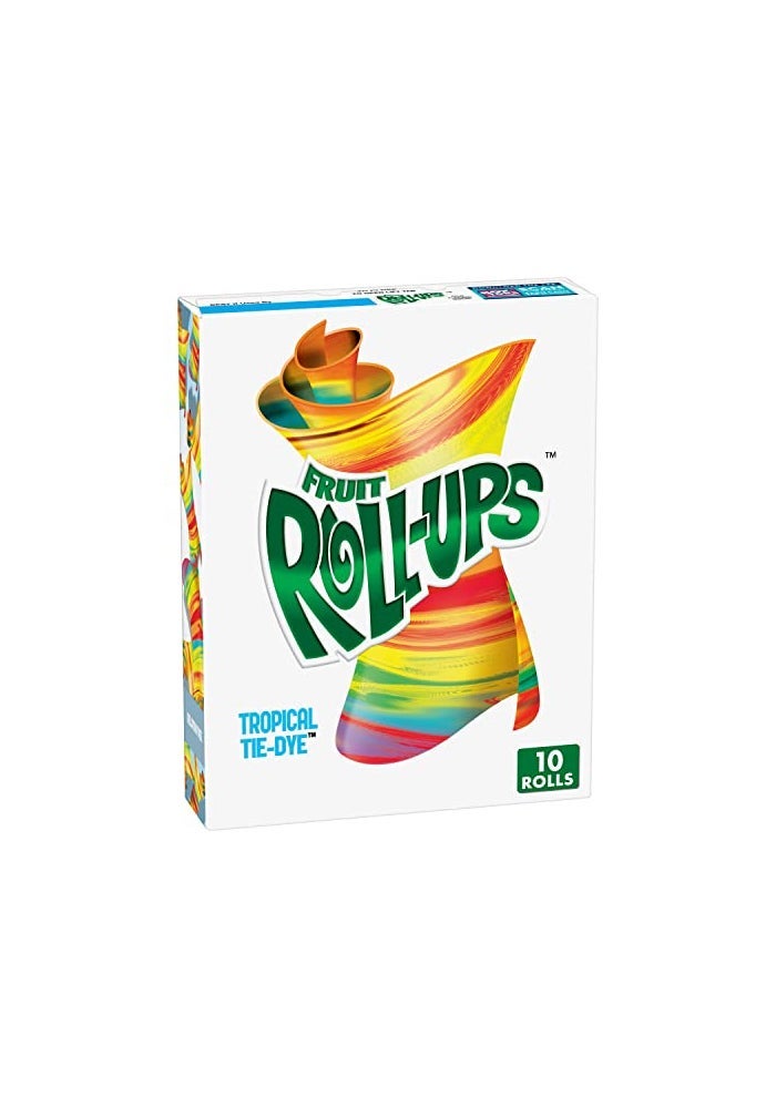 FRUIT ROLL-UPS وجبات خفيفة بنكهة الفواكه رول أب بنكهة استوائية 05 أونصة 10 قطع - Image 1