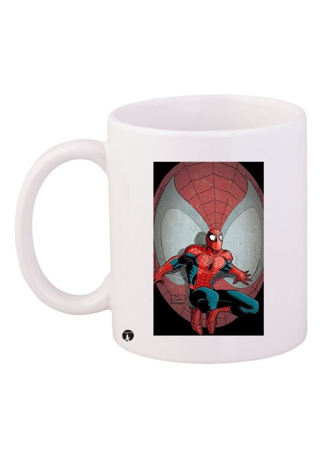 RYN Spiderman Printed Ceramic Coffee Mug White/Red/Blue 11ounce