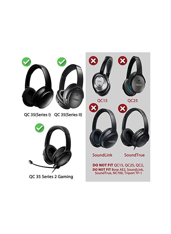 erorex Ear Pads Cushions Headband Silicone Earpads Cover Protector Replacement Kit For Bose Quietcomfort 35 Qc35 Qc35 Ii Over Ear Headphones Black  - Image 3