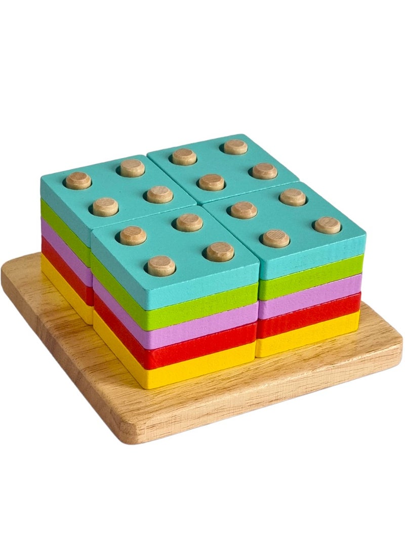Educational wooden Shape Matching and Sorting Game, 20 Activity Cards 13X13X7cm