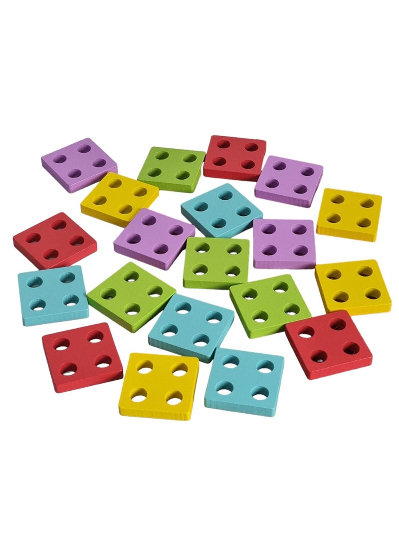 Educational wooden Shape Matching and Sorting Game, 20 Activity Cards 13X13X7cm