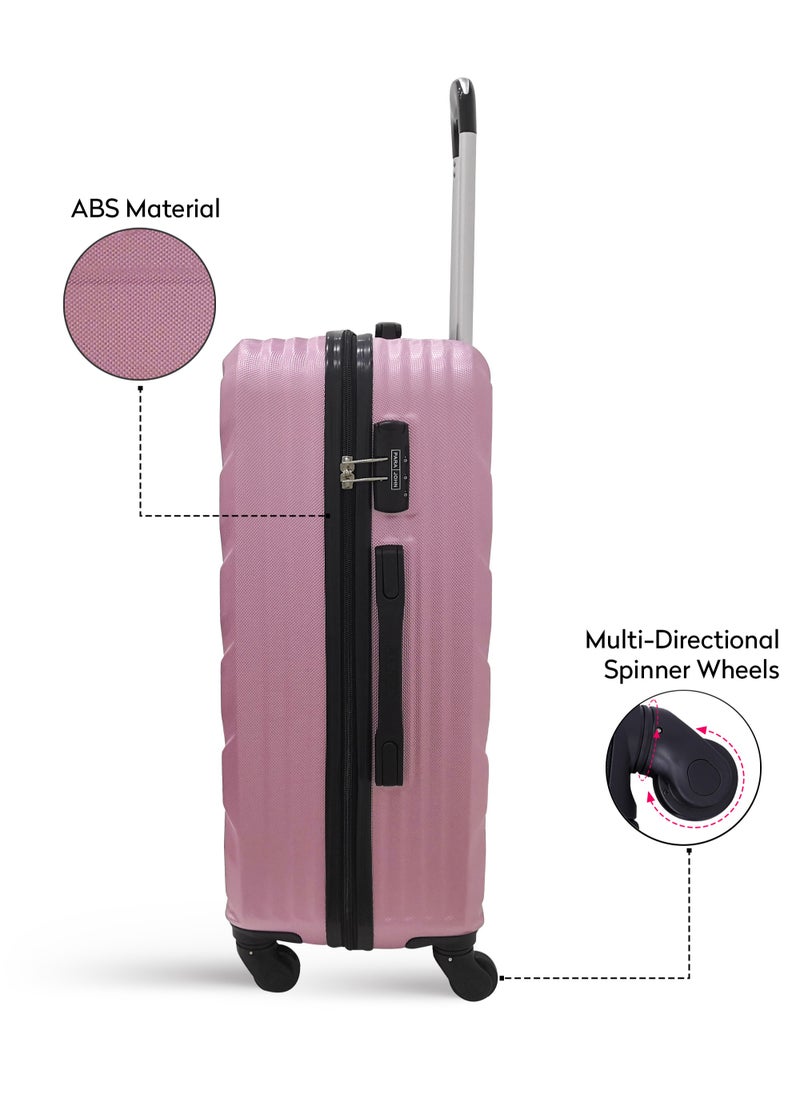 PARAJOHN - Pablo ABS Hardside Spinner Check In Medium Luggage Trolley 24 Inch Pink - Image 1
