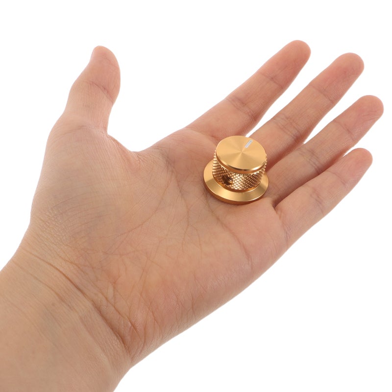 2Pcs Aluminum Potentiometer Volume Knobs Golden Rotary Control for Audio Equipment - Image 3