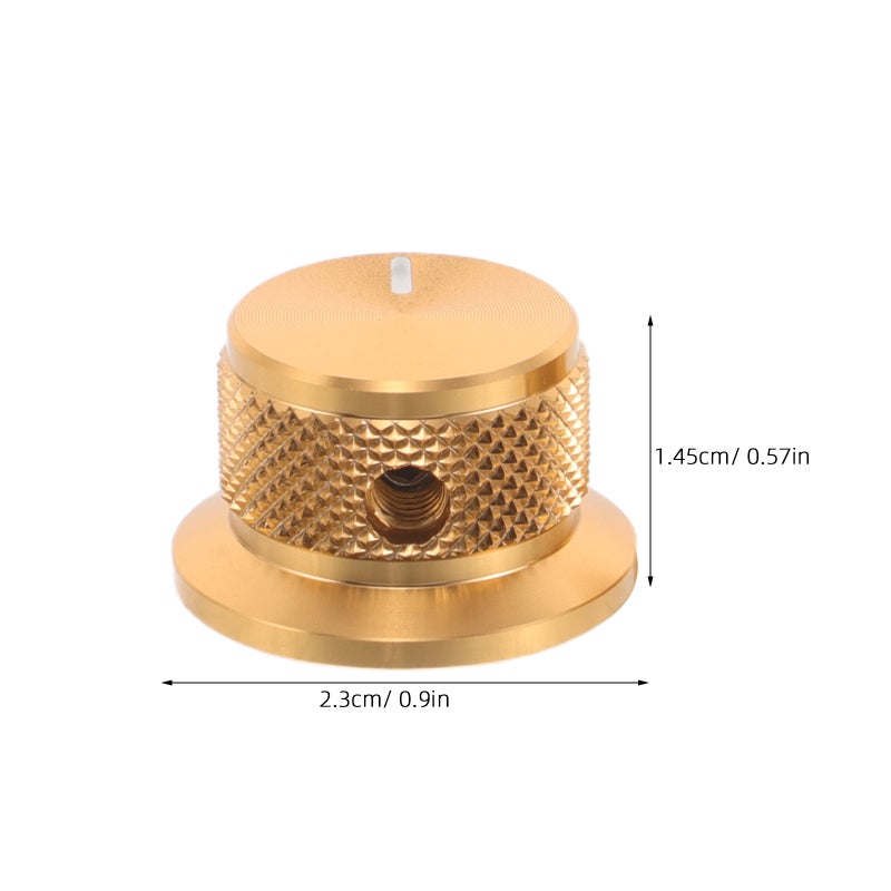 2Pcs Aluminum Potentiometer Volume Knobs Golden Rotary Control for Audio Equipment - Image 2