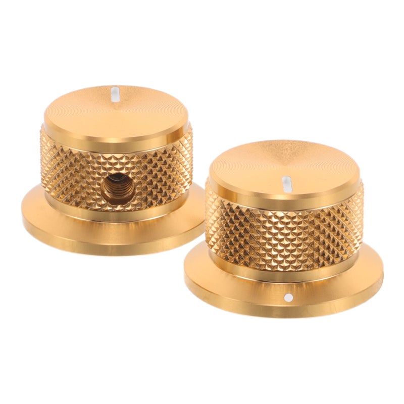 2Pcs Aluminum Potentiometer Volume Knobs Golden Rotary Control for Audio Equipment - Image 1