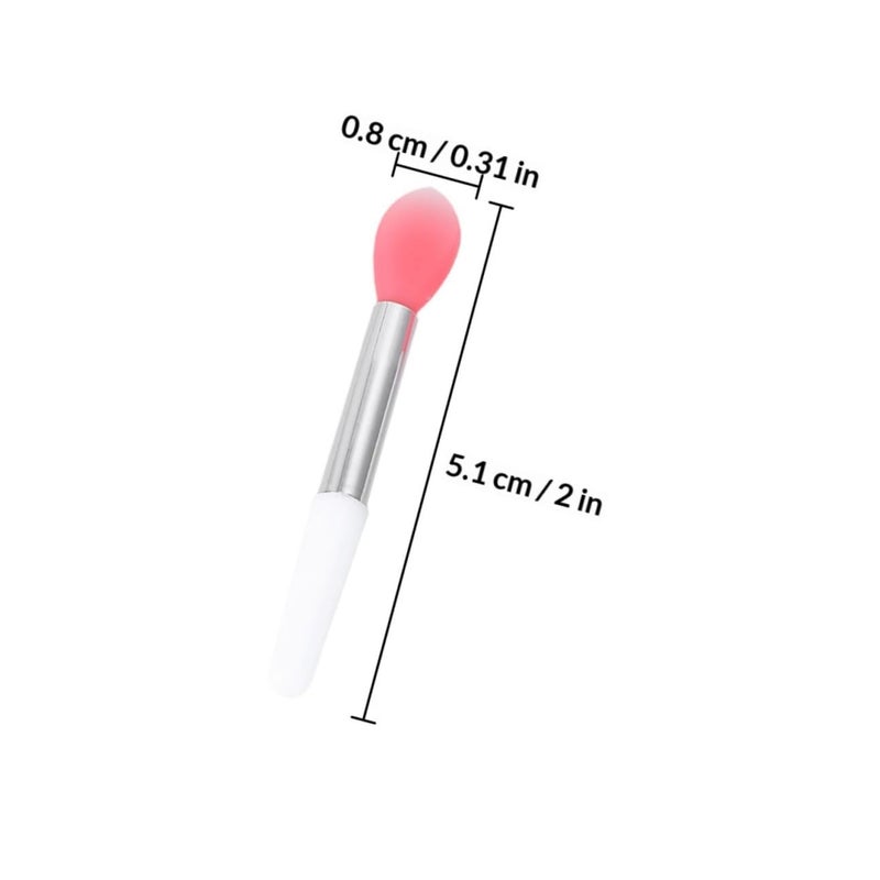 9pcs Silicone Lip Mask Applicator Brushes Set Portable Soft Head Lipstick Brush for Precise Makeup Application in Pink and Colors - Image 2