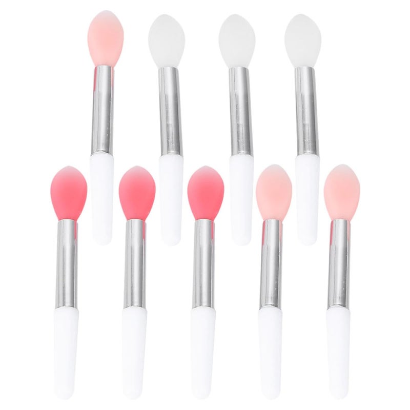9pcs Silicone Lip Mask Applicator Brushes Set Portable Soft Head Lipstick Brush for Precise Makeup Application in Pink and Colors - Image 1