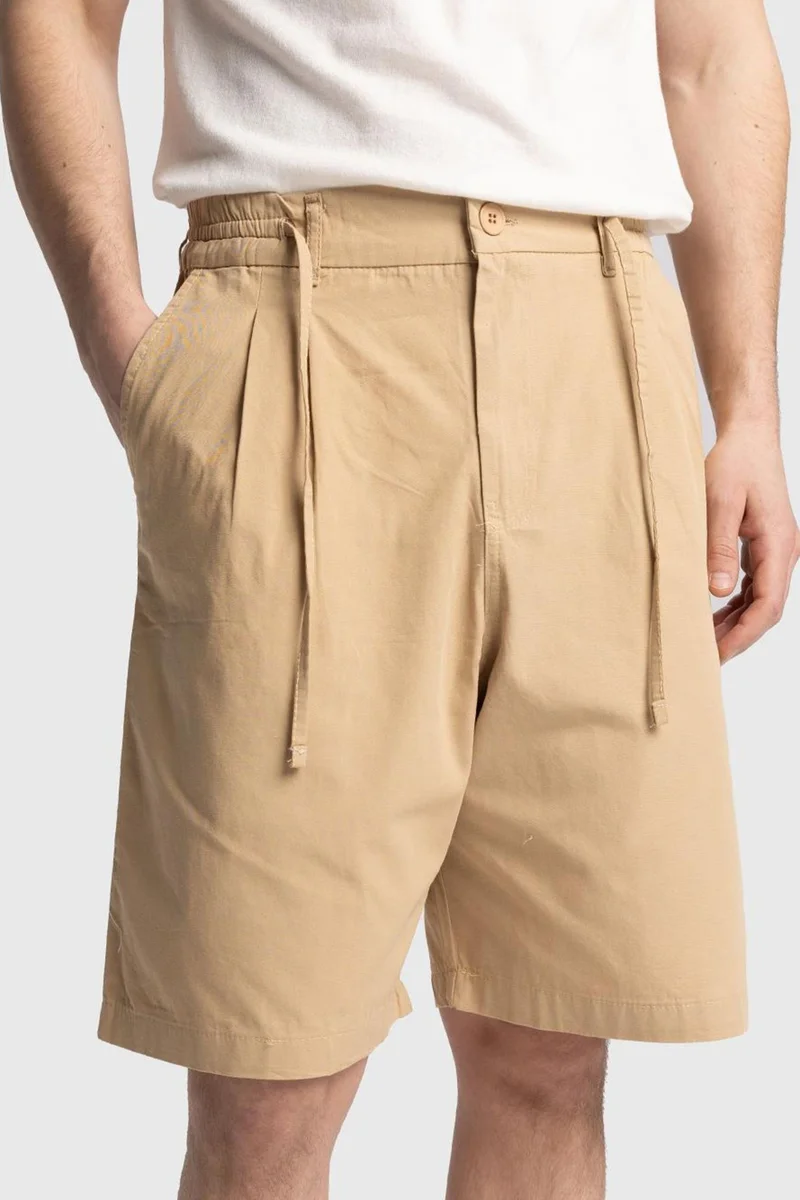 Giesto Beige Natural GIESTO Men's Cotton Poplin Chino Shorts for Men | Best Price UAE