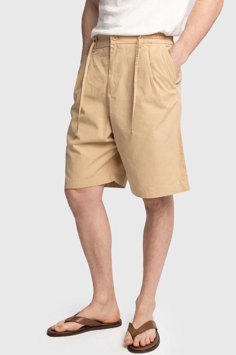 Giesto Beige Natural GIESTO Men's Cotton Poplin Chino Shorts for Men | Best Price UAE