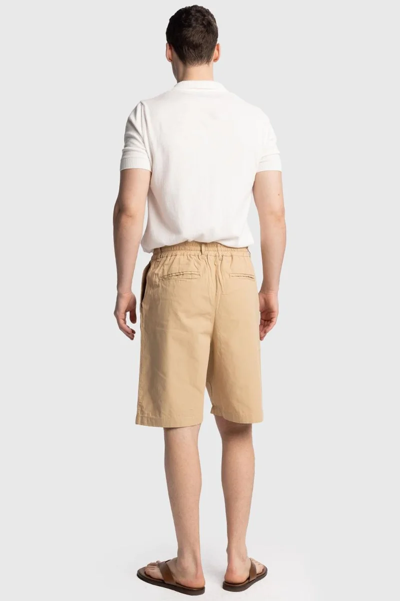 Giesto Beige Natural GIESTO Men's Cotton Poplin Chino Shorts for Men | Best Price UAE
