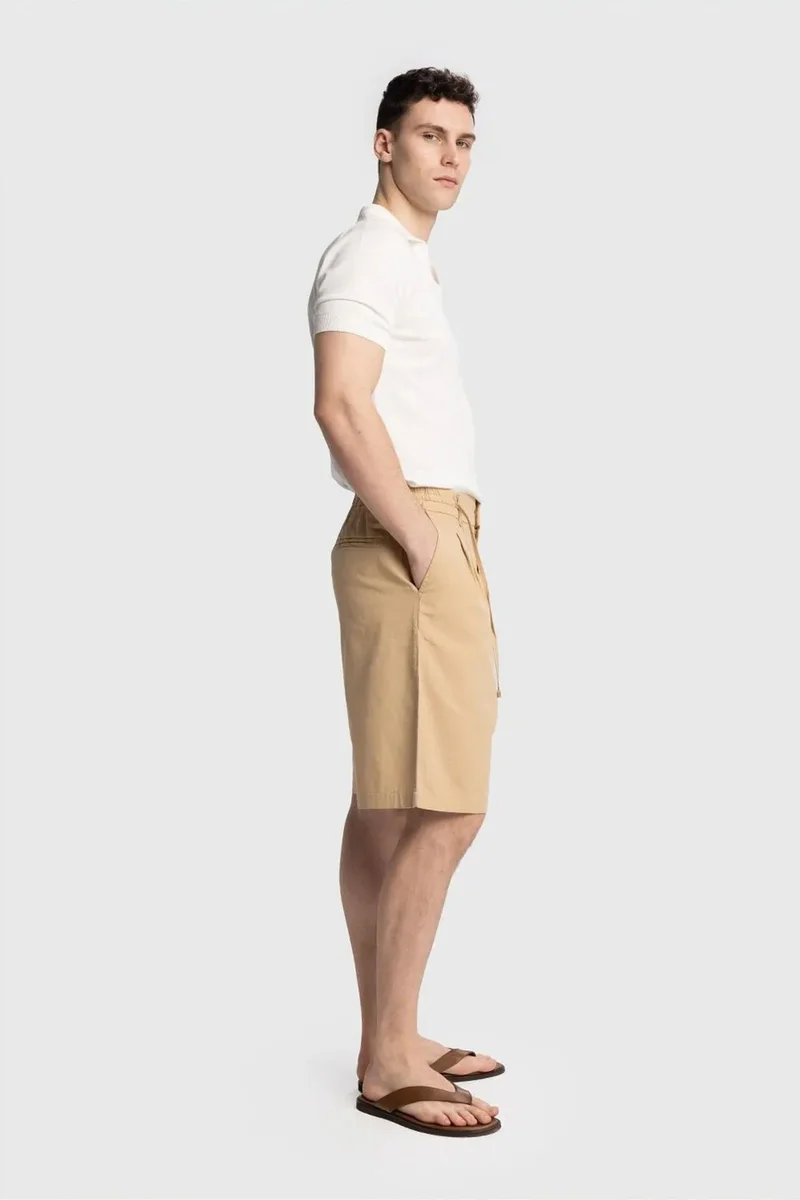 Giesto Beige Natural GIESTO Men's Cotton Poplin Chino Shorts for Men | Best Price UAE