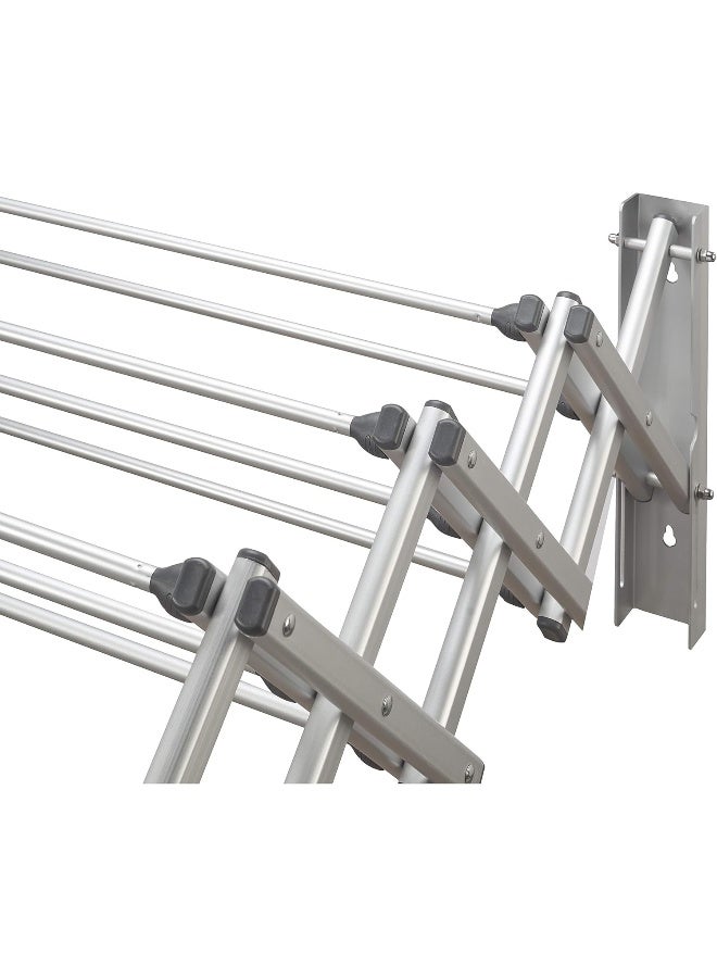 Woolite Aluminum 27" Collapsible Wall Mounted Clothes Drying Rack, Space Saver, Easy Storage, Retractable - Image 2