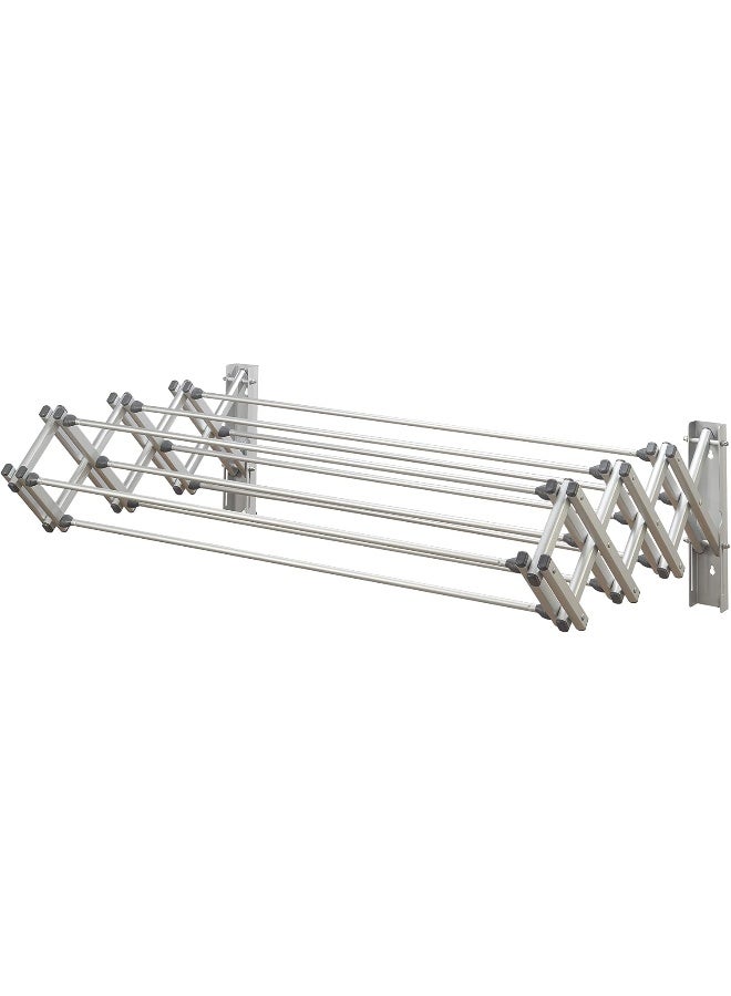 Woolite Aluminum 27" Collapsible Wall Mounted Clothes Drying Rack, Space Saver, Easy Storage, Retractable - Image 5