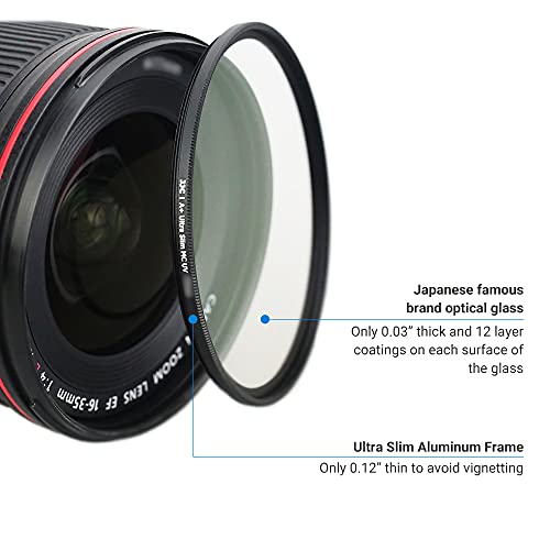 JJC Multi-Coated 40.5mm UV Filter Lens Protector for Sony ZV1F ZV-1F ZV-E10 II ZVE10 ZV-E1 ZVE1 A6000 A6100 A6300 A6400 A6500 A6700 A5100 A5000 A7C II A7C with E PZ 16-50mm Lens or FE 28-60mm Kit Lens - Image 3